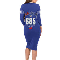 Toa Samoa Rugby Family Matching Long Sleeve Bodycon Dress and Hawaiian Shirt Six Eight Five to The World LT03 - Polynesian Pride