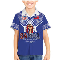 Toa Samoa Rugby Family Matching Mermaid Dress and Hawaiian Shirt Six Eight Five to The World LT03 Son's Shirt Blue - Polynesian Pride