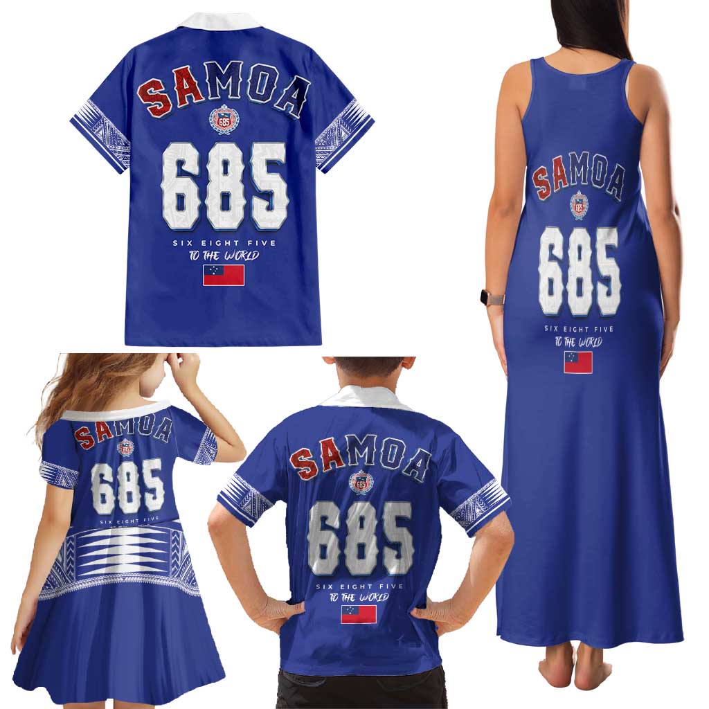 Toa Samoa Rugby Family Matching Tank Maxi Dress and Hawaiian Shirt Six Eight Five to The World LT03 - Polynesian Pride