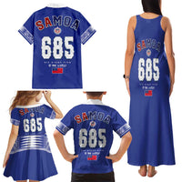 Toa Samoa Rugby Family Matching Tank Maxi Dress and Hawaiian Shirt Six Eight Five to The World LT03 - Polynesian Pride