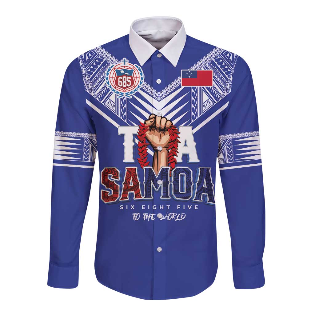 Toa Samoa Rugby Long Sleeve Button Shirt Six Eight Five to The World