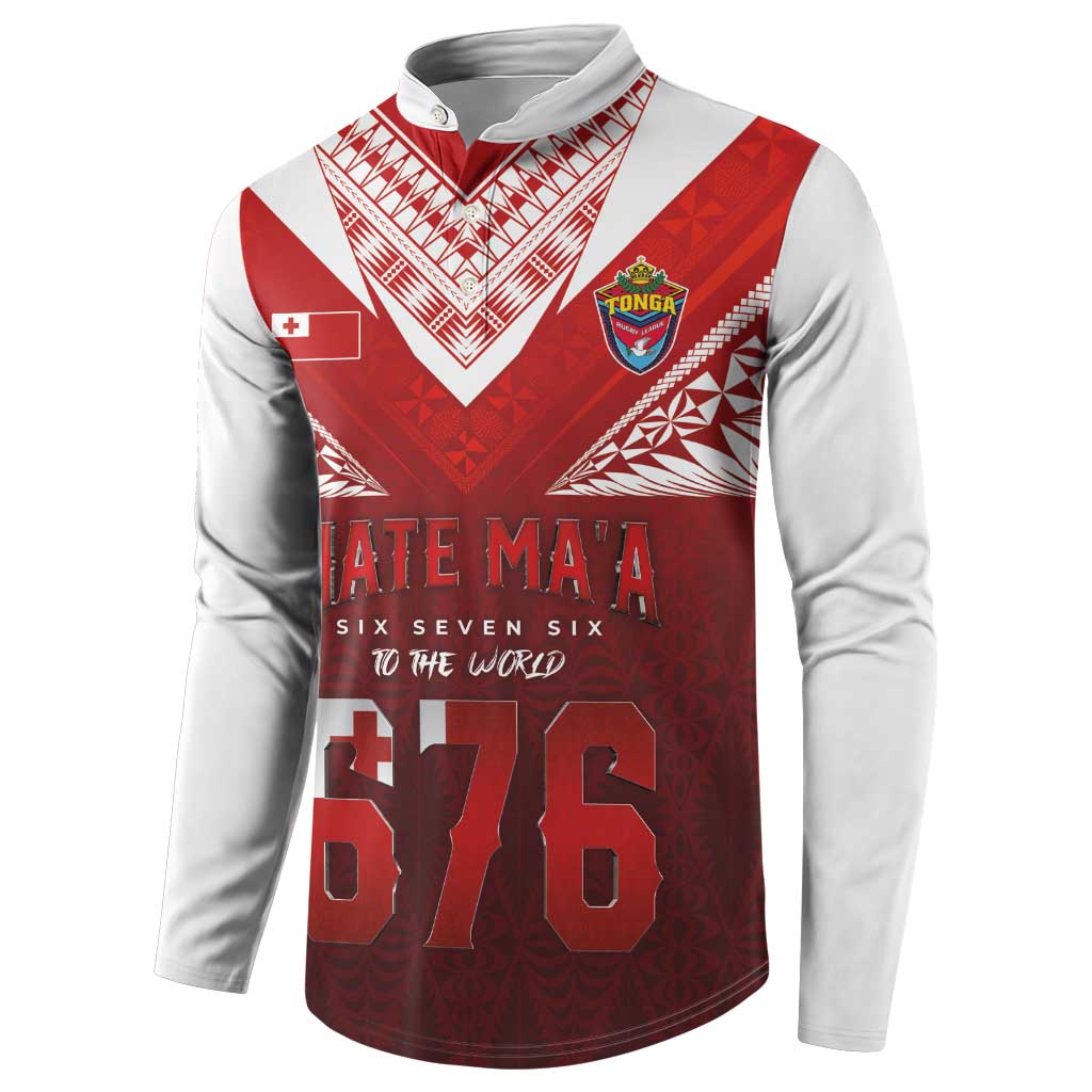 Mate Ma'a Tonga Rugby Button Sweatshirt Six Seven Six to The World