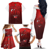 Mate Ma'a Tonga Rugby Family Matching Off The Shoulder Long Sleeve Dress and Hawaiian Shirt Six Seven Six to The World LT03 - Polynesian Pride
