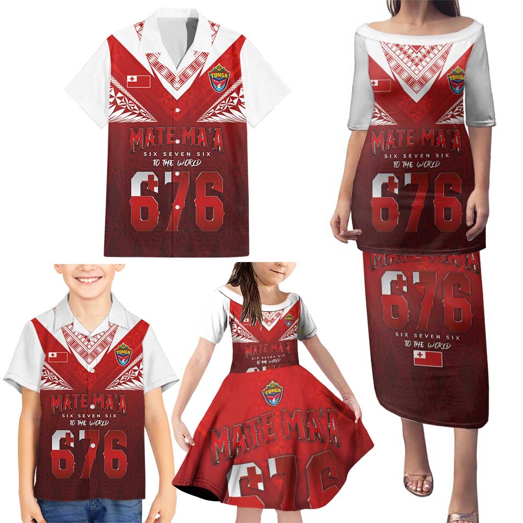 Mate Ma'a Tonga Rugby Family Matching Puletasi and Hawaiian Shirt Six Seven Six to The World LT03 - Polynesian Pride