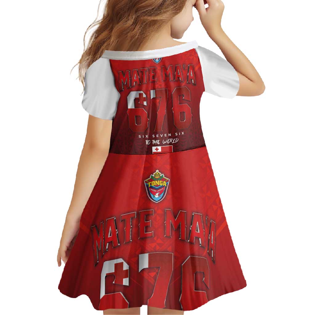 Mate Ma'a Tonga Rugby Family Matching Short Sleeve Bodycon Dress and Hawaiian Shirt Six Seven Six to The World LT03 - Polynesian Pride