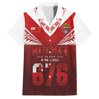 Mate Ma'a Tonga Rugby Family Matching Short Sleeve Bodycon Dress and Hawaiian Shirt Six Seven Six to The World LT03 Dad's Shirt - Short Sleeve Red - Polynesian Pride