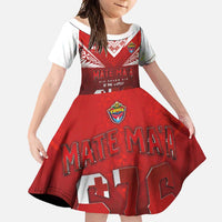 Mate Ma'a Tonga Rugby Family Matching Tank Maxi Dress and Hawaiian Shirt Six Seven Six to The World LT03 Daughter's Dress Red - Polynesian Pride