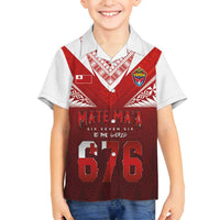 Mate Ma'a Tonga Rugby Family Matching Tank Maxi Dress and Hawaiian Shirt Six Seven Six to The World LT03 Son's Shirt Red - Polynesian Pride