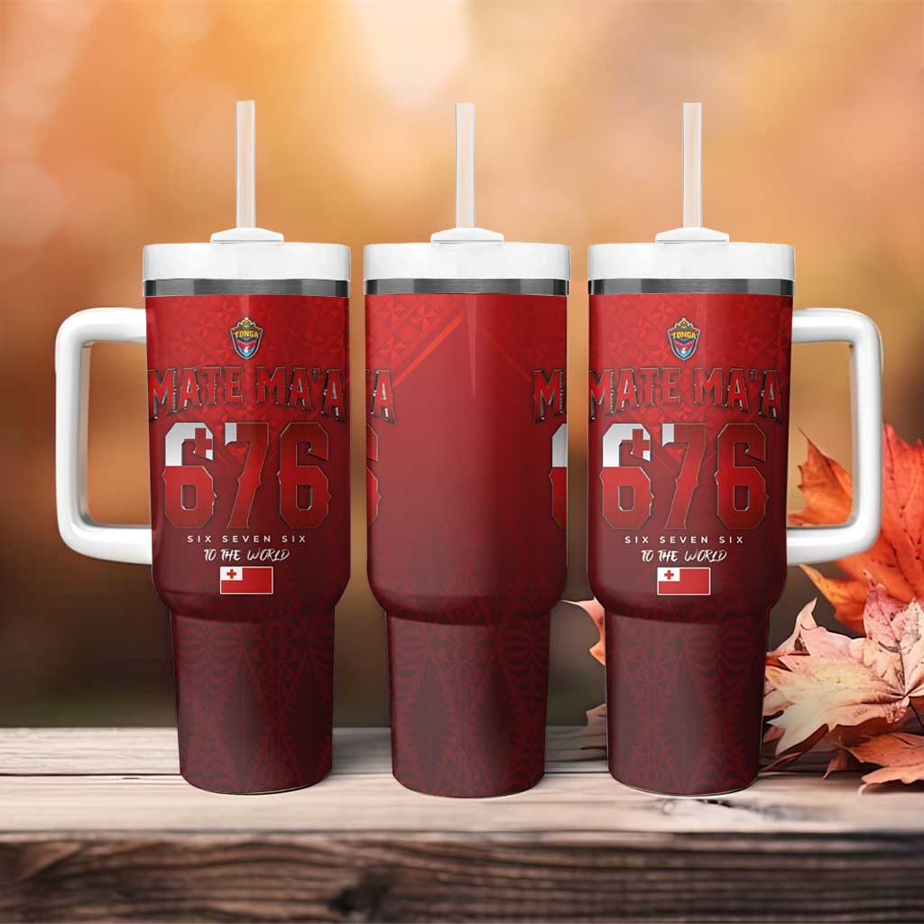 Mate Ma'a Tonga Rugby Tumbler With Handle Six Seven Six to The World