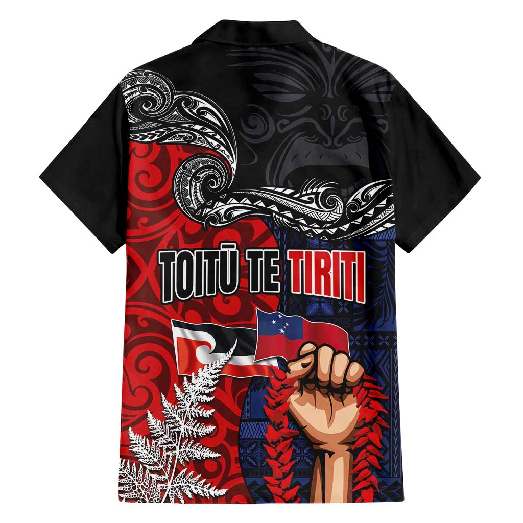 Aotearoa and Samoa Toitu Te Tiriti Family Matching Puletasi and Hawaiian Shirt Honour the Treaty - Te Tiriti Is Us LT03 - Polynesian Pride