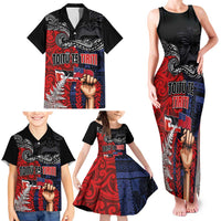 Aotearoa and Samoa Toitu Te Tiriti Family Matching Tank Maxi Dress and Hawaiian Shirt Honour the Treaty - Te Tiriti Is Us LT03 - Polynesian Pride