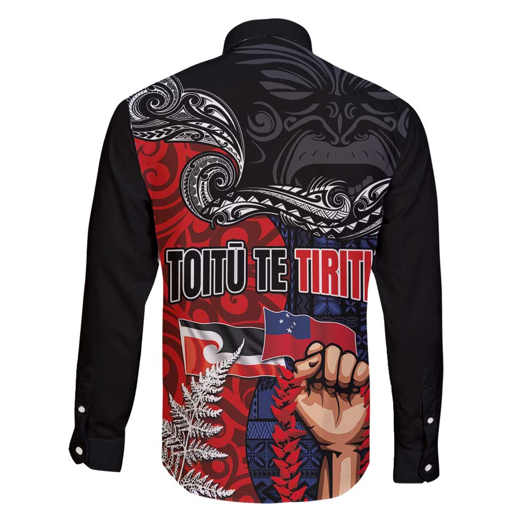 Aotearoa and Samoa Toitu Te Tiriti Family Matching Tank Maxi Dress and Hawaiian Shirt Honour the Treaty - Te Tiriti Is Us LT03 - Polynesian Pride