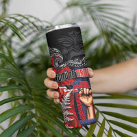 Aotearoa and Samoa Toitu Te Tiriti Skinny Tumbler Honour the Treaty - Te Tiriti Is Us