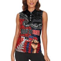 Aotearoa and Samoa Toitu Te Tiriti Women Sleeveless Polo Shirt Honour the Treaty - Te Tiriti Is Us