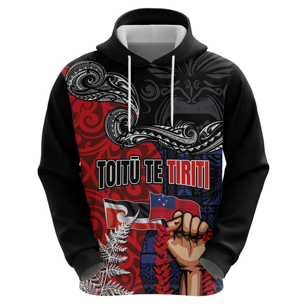 Aotearoa and Samoa Toitu Te Tiriti Zip Hoodie Honour the Treaty - Te Tiriti Is Us
