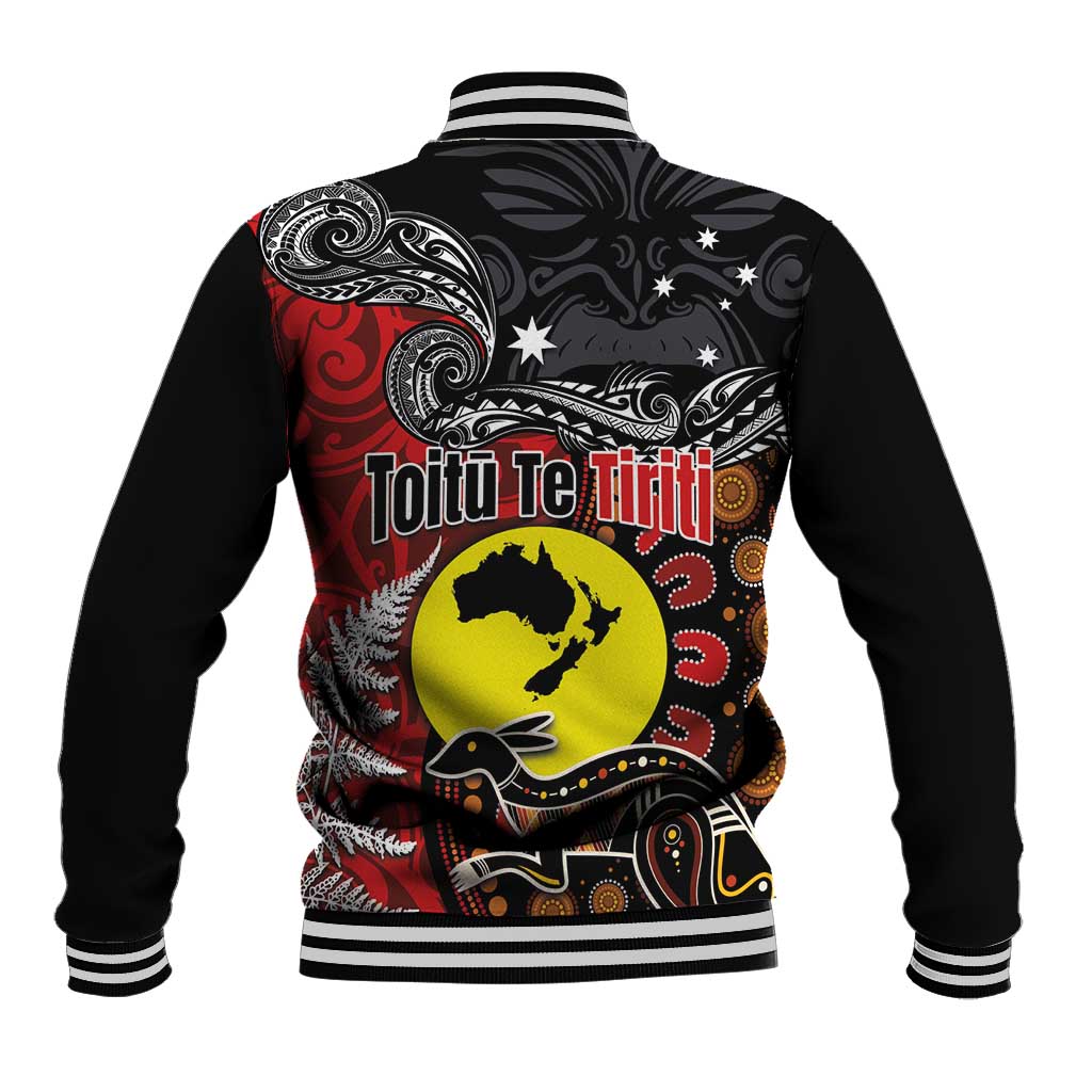 Aotearoa and Australia Toitu Te Tiriti Baseball Jacket Honour the Treaty - Te Tiriti Is Us