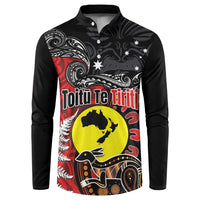 Aotearoa and Australia Toitu Te Tiriti Button Sweatshirt Honour the Treaty - Te Tiriti Is Us