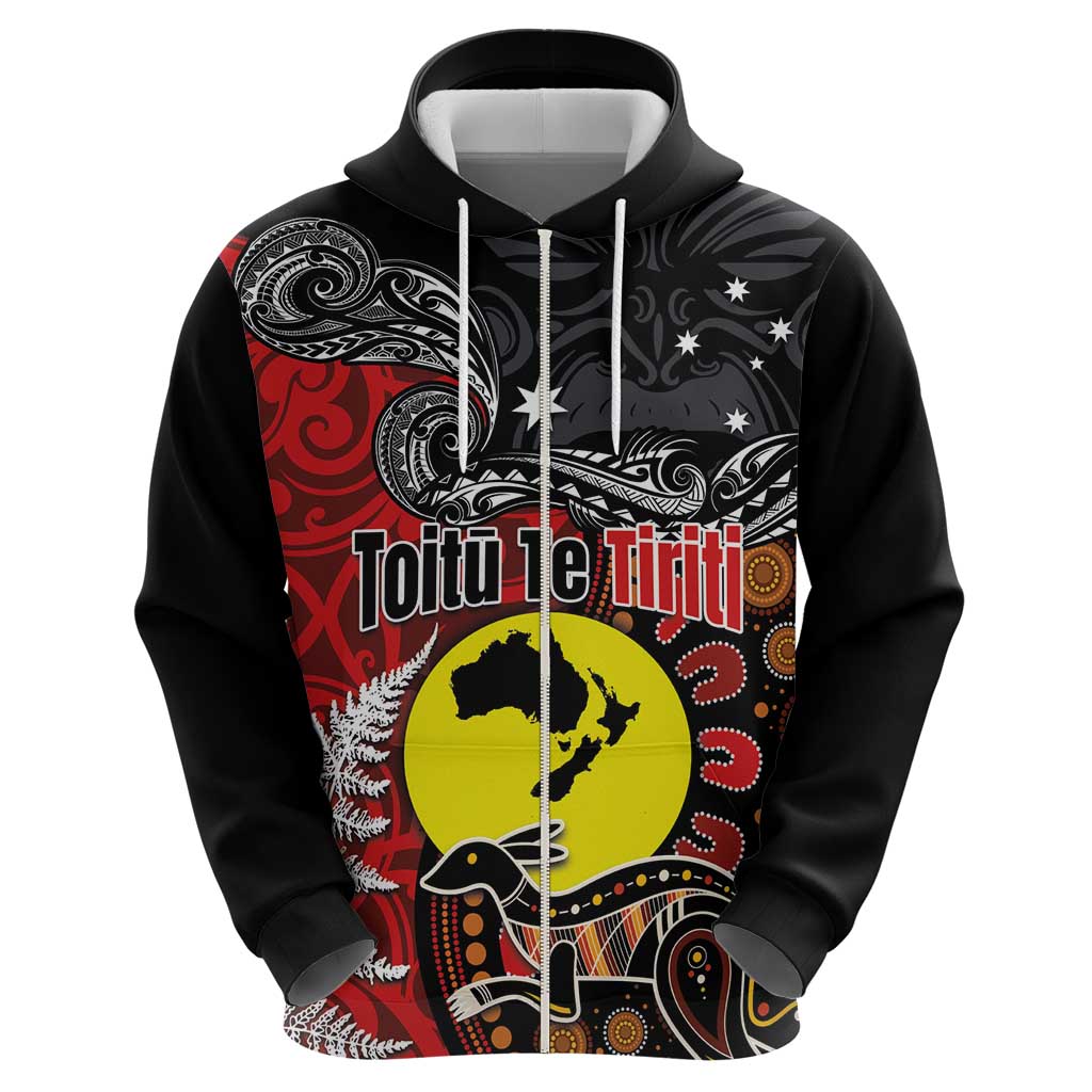 Aotearoa and Australia Toitu Te Tiriti Hoodie Honour the Treaty - Te Tiriti Is Us