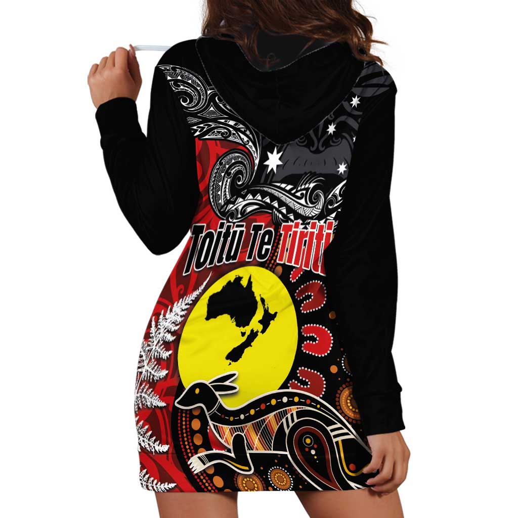 Aotearoa and Australia Toitu Te Tiriti Hoodie Dress Honour the Treaty - Te Tiriti Is Us LT03 - Polynesian Pride