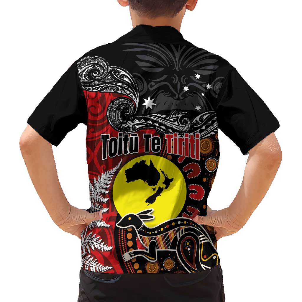 Aotearoa and Australia Toitu Te Tiriti Kid Hawaiian Shirt Honour the Treaty - Te Tiriti Is Us LT03 - Polynesian Pride