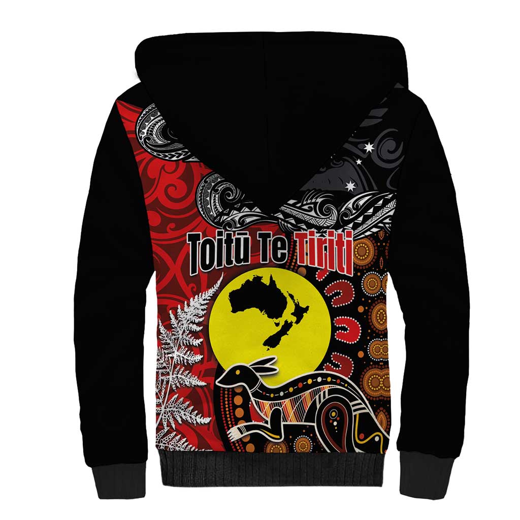 Aotearoa and Australia Toitu Te Tiriti Sherpa Hoodie Honour the Treaty - Te Tiriti Is Us LT03 - Polynesian Pride