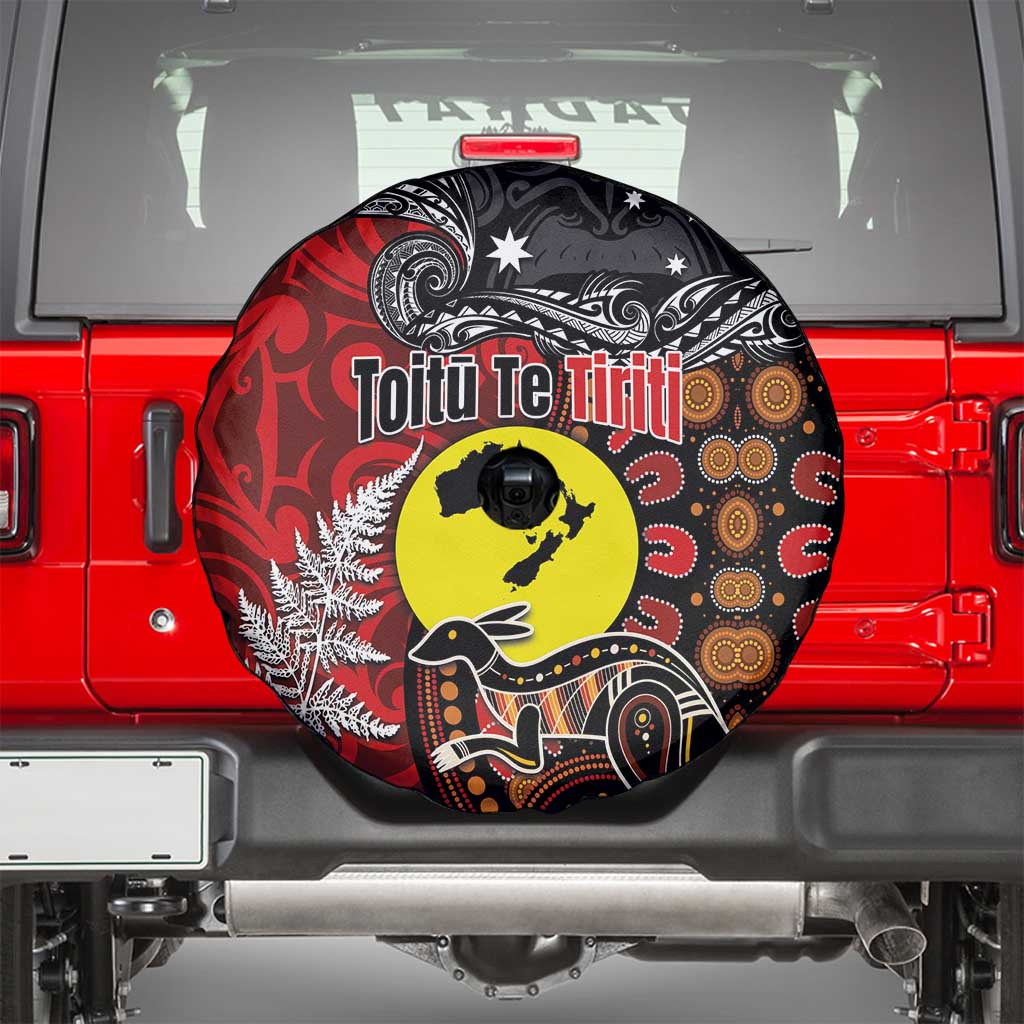 Aotearoa and Australia Toitu Te Tiriti Spare Tire Cover Honour the Treaty - Te Tiriti Is Us LT03 - Polynesian Pride