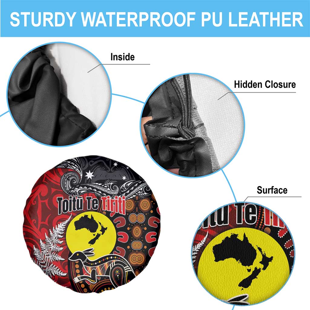 Aotearoa and Australia Toitu Te Tiriti Spare Tire Cover Honour the Treaty - Te Tiriti Is Us LT03 - Polynesian Pride