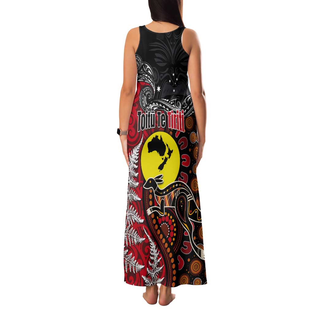 Aotearoa and Australia Toitu Te Tiriti Tank Maxi Dress Honour the Treaty - Te Tiriti Is Us LT03 - Polynesian Pride