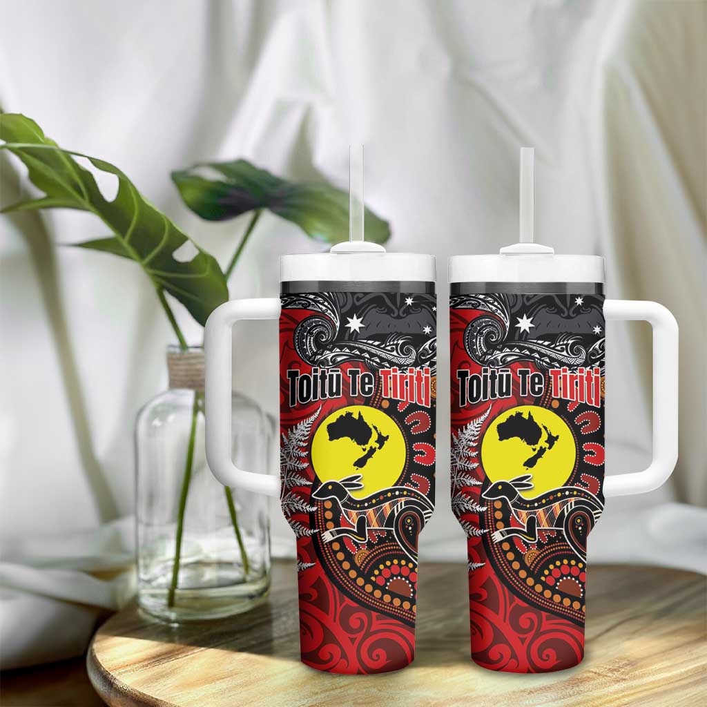 Aotearoa and Australia Toitu Te Tiriti Tumbler With Handle Honour the Treaty - Te Tiriti Is Us