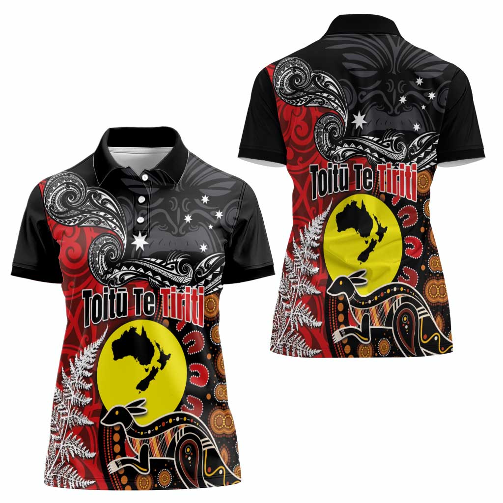 Aotearoa and Australia Toitu Te Tiriti Women Polo Shirt Honour the Treaty - Te Tiriti Is Us LT03 - Polynesian Pride