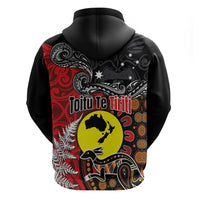 Aotearoa and Australia Toitu Te Tiriti Zip Hoodie Honour the Treaty - Te Tiriti Is Us LT03 - Polynesian Pride