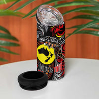 Aotearoa and Australia Toitu Te Tiriti 4 in 1 Can Cooler Tumbler Honour the Treaty - Stand Together Stand Stronger LT03 - Polynesian Pride