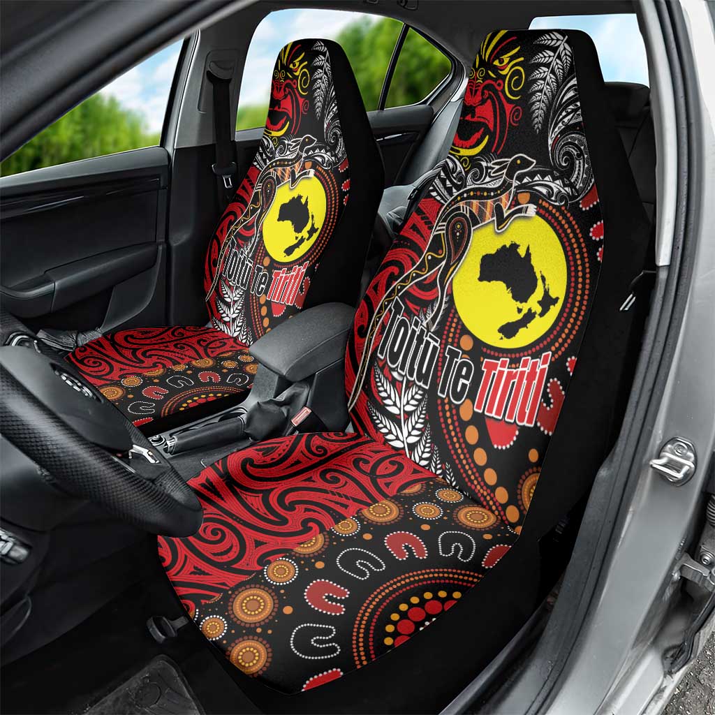 Aotearoa and Australia Toitu Te Tiriti Car Seat Cover Honour the Treaty - Stand Together Stand Stronger LT03 - Polynesian Pride