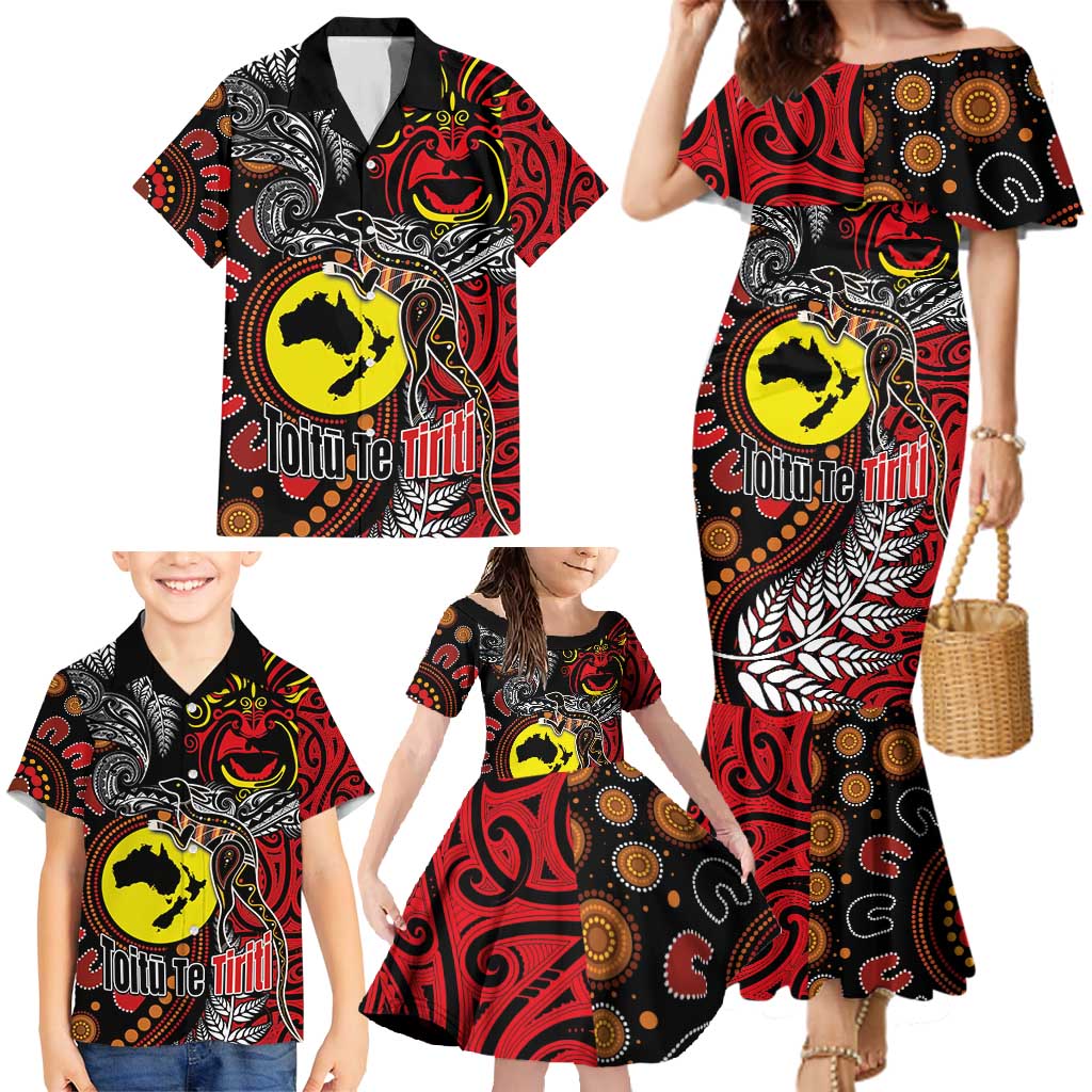 Aotearoa and Australia Toitu Te Tiriti Family Matching Mermaid Dress and Hawaiian Shirt Honour the Treaty - Stand Together Stand Stronger LT03 - Polynesian Pride