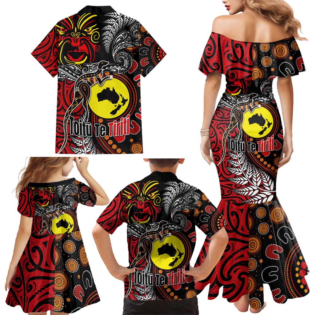 Aotearoa and Australia Toitu Te Tiriti Family Matching Mermaid Dress and Hawaiian Shirt Honour the Treaty - Stand Together Stand Stronger LT03 - Polynesian Pride