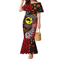 Aotearoa and Australia Toitu Te Tiriti Family Matching Mermaid Dress and Hawaiian Shirt Honour the Treaty - Stand Together Stand Stronger LT03 Mom's Dress Black - Polynesian Pride