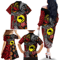 Aotearoa and Australia Toitu Te Tiriti Family Matching Off The Shoulder Long Sleeve Dress and Hawaiian Shirt Honour the Treaty - Stand Together Stand Stronger LT03 - Polynesian Pride
