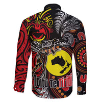 Aotearoa and Australia Toitu Te Tiriti Family Matching Off The Shoulder Long Sleeve Dress and Hawaiian Shirt Honour the Treaty - Stand Together Stand Stronger LT03 - Polynesian Pride