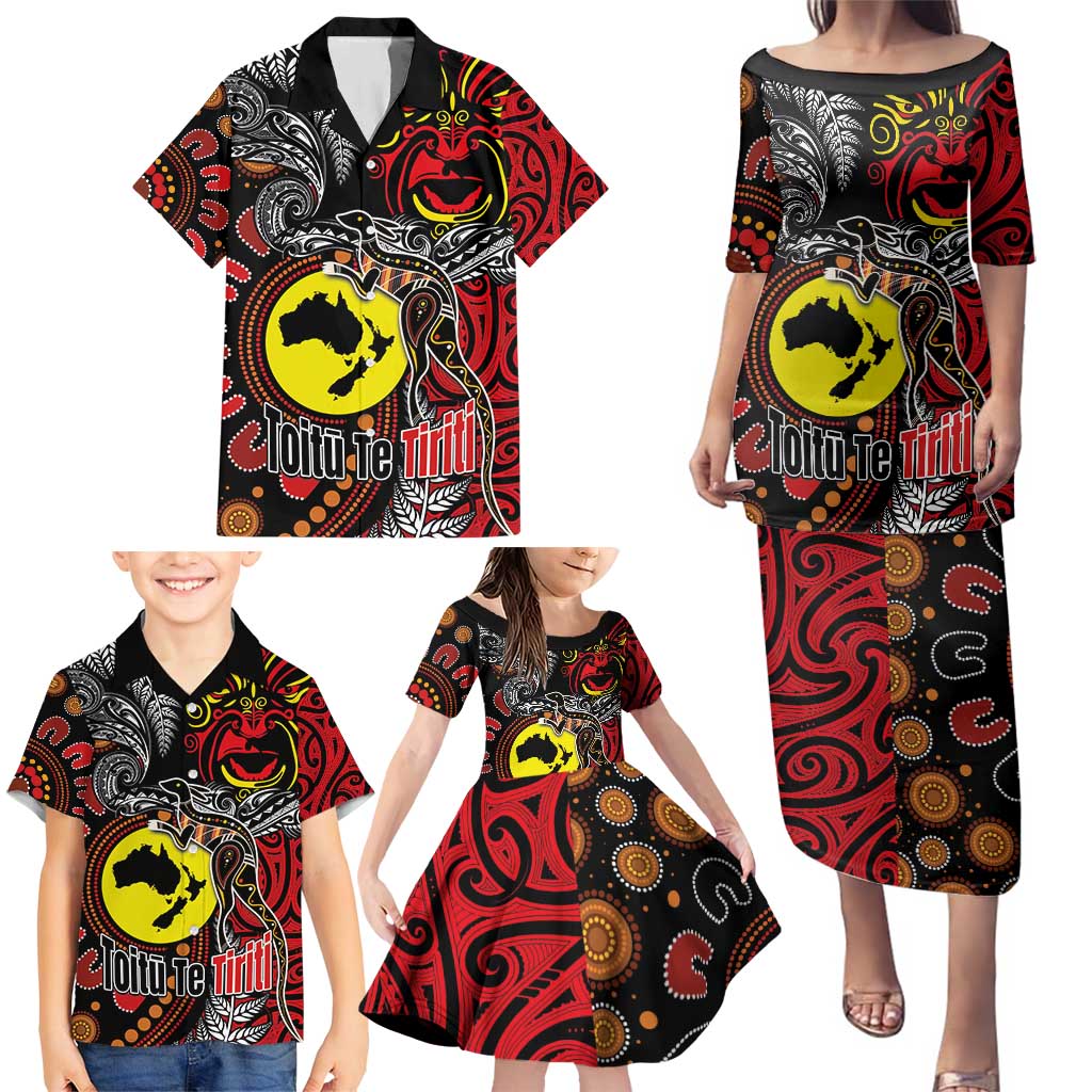 Aotearoa and Australia Toitu Te Tiriti Family Matching Puletasi and Hawaiian Shirt Honour the Treaty - Stand Together Stand Stronger LT03 - Polynesian Pride