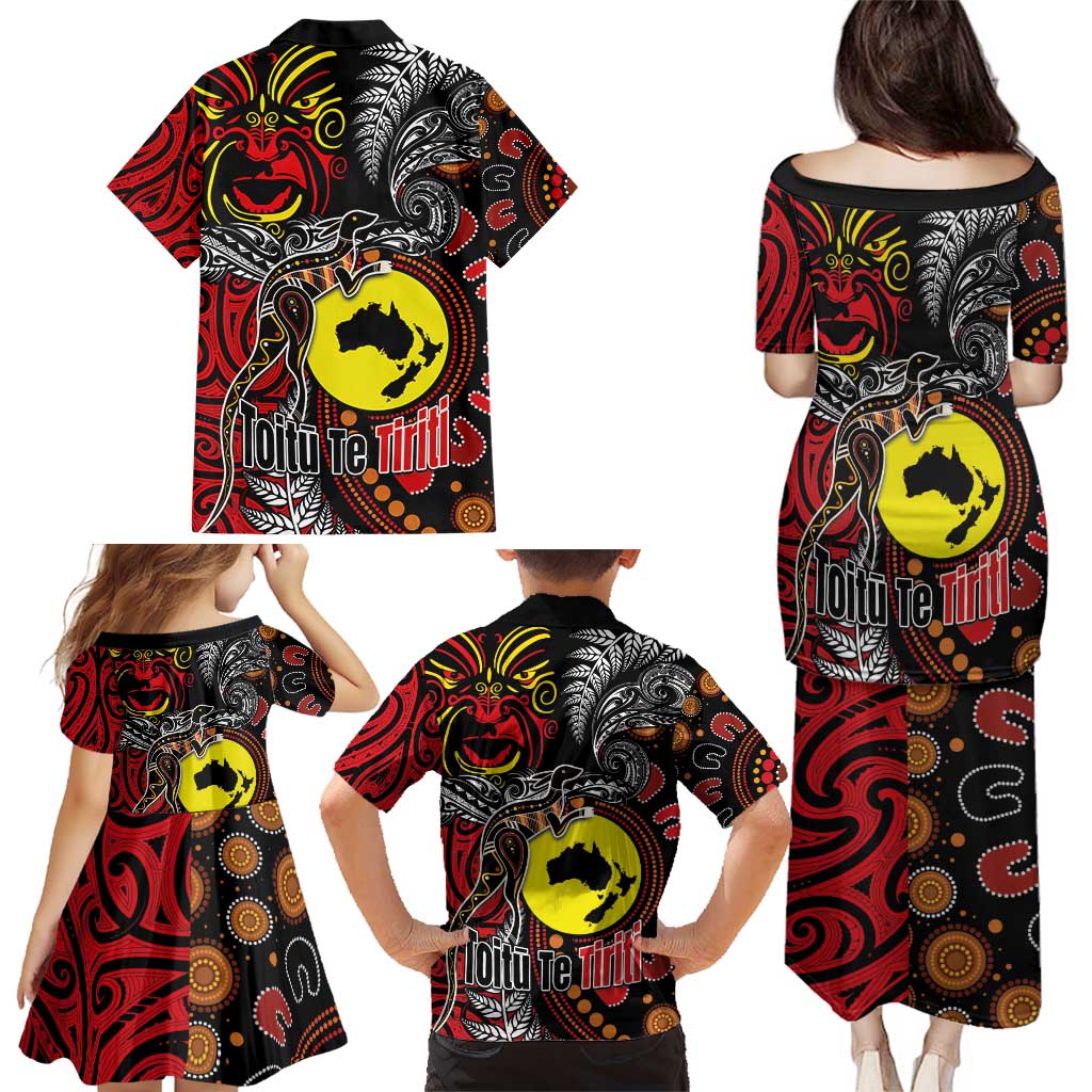 Aotearoa and Australia Toitu Te Tiriti Family Matching Puletasi and Hawaiian Shirt Honour the Treaty - Stand Together Stand Stronger LT03 - Polynesian Pride