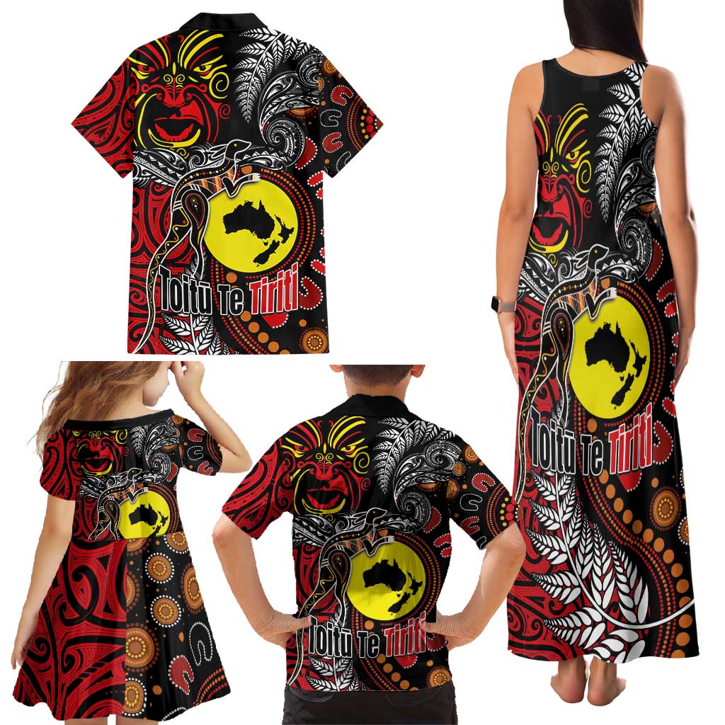 Aotearoa and Australia Toitu Te Tiriti Family Matching Tank Maxi Dress and Hawaiian Shirt Honour the Treaty - Stand Together Stand Stronger LT03 - Polynesian Pride