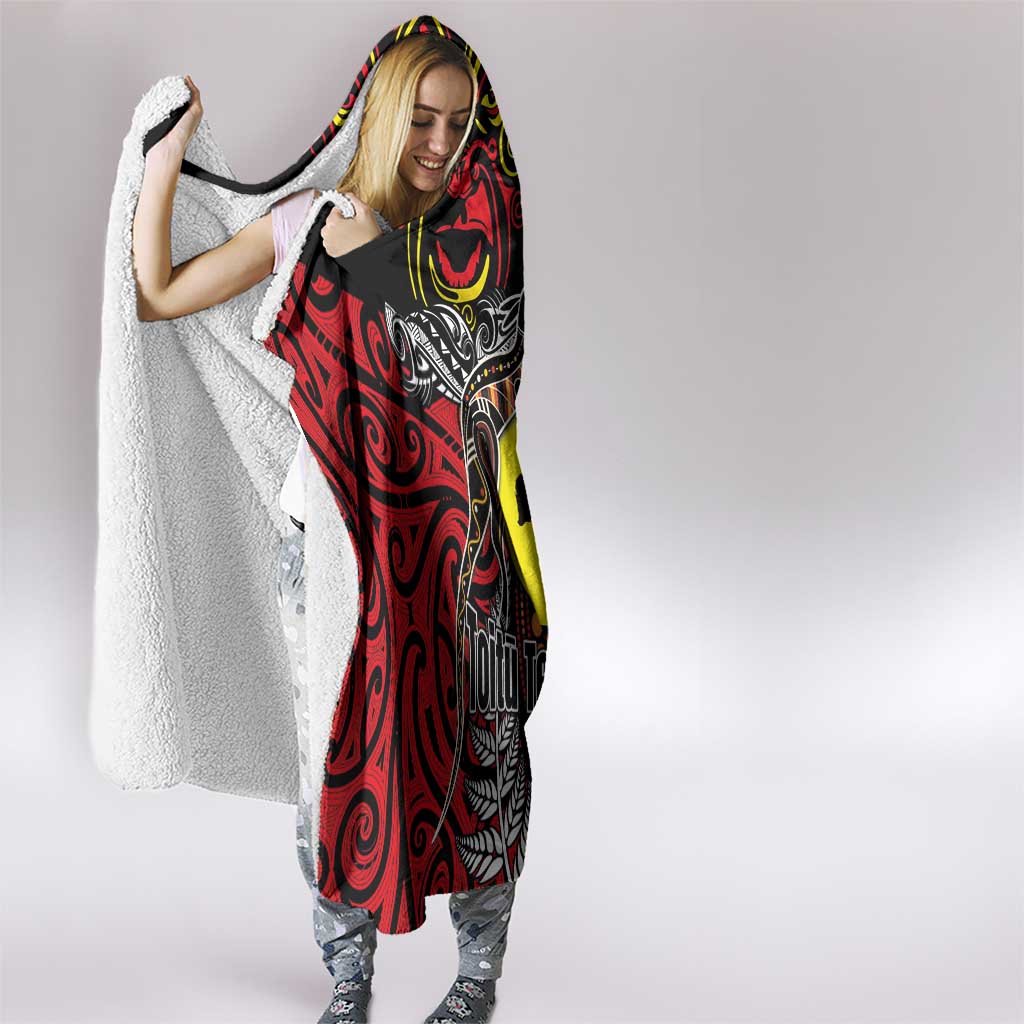 Aotearoa and Australia Toitu Te Tiriti Hooded Blanket Honour the Treaty - Stand Together Stand Stronger LT03 - Polynesian Pride