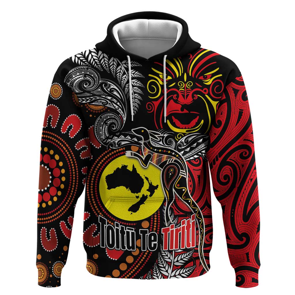 Aotearoa and Australia Toitu Te Tiriti Hoodie Honour the Treaty - Stand Together Stand Stronger LT03 Pullover Hoodie Black - Polynesian Pride