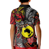 Aotearoa and Australia Toitu Te Tiriti Kid Polo Shirt Honour the Treaty - Stand Together Stand Stronger LT03 - Polynesian Pride