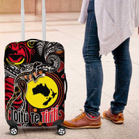 Aotearoa and Australia Toitu Te Tiriti Luggage Cover Honour the Treaty - Stand Together Stand Stronger LT03 Black - Polynesian Pride