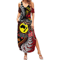 Aotearoa and Australia Toitu Te Tiriti Summer Maxi Dress Honour the Treaty - Stand Together Stand Stronger LT03 Women Black - Polynesian Pride