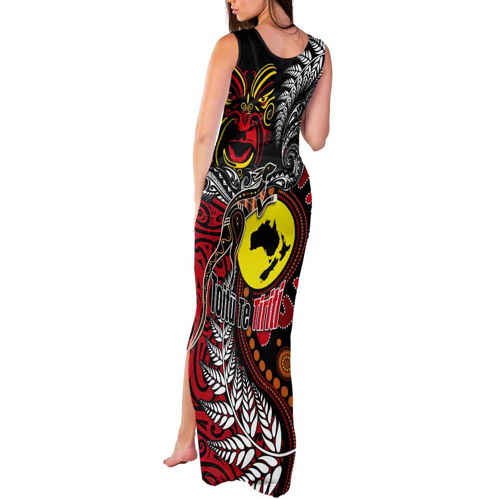 Aotearoa and Australia Toitu Te Tiriti Tank Maxi Dress Honour the Treaty - Stand Together Stand Stronger LT03 - Polynesian Pride