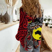 Aotearoa and Australia Toitu Te Tiriti Women Casual Shirt Honour the Treaty - Stand Together Stand Stronger LT03 - Polynesian Pride