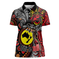 Aotearoa and Australia Toitu Te Tiriti Women Polo Shirt Honour the Treaty - Stand Together Stand Stronger LT03 Female Black - Polynesian Pride