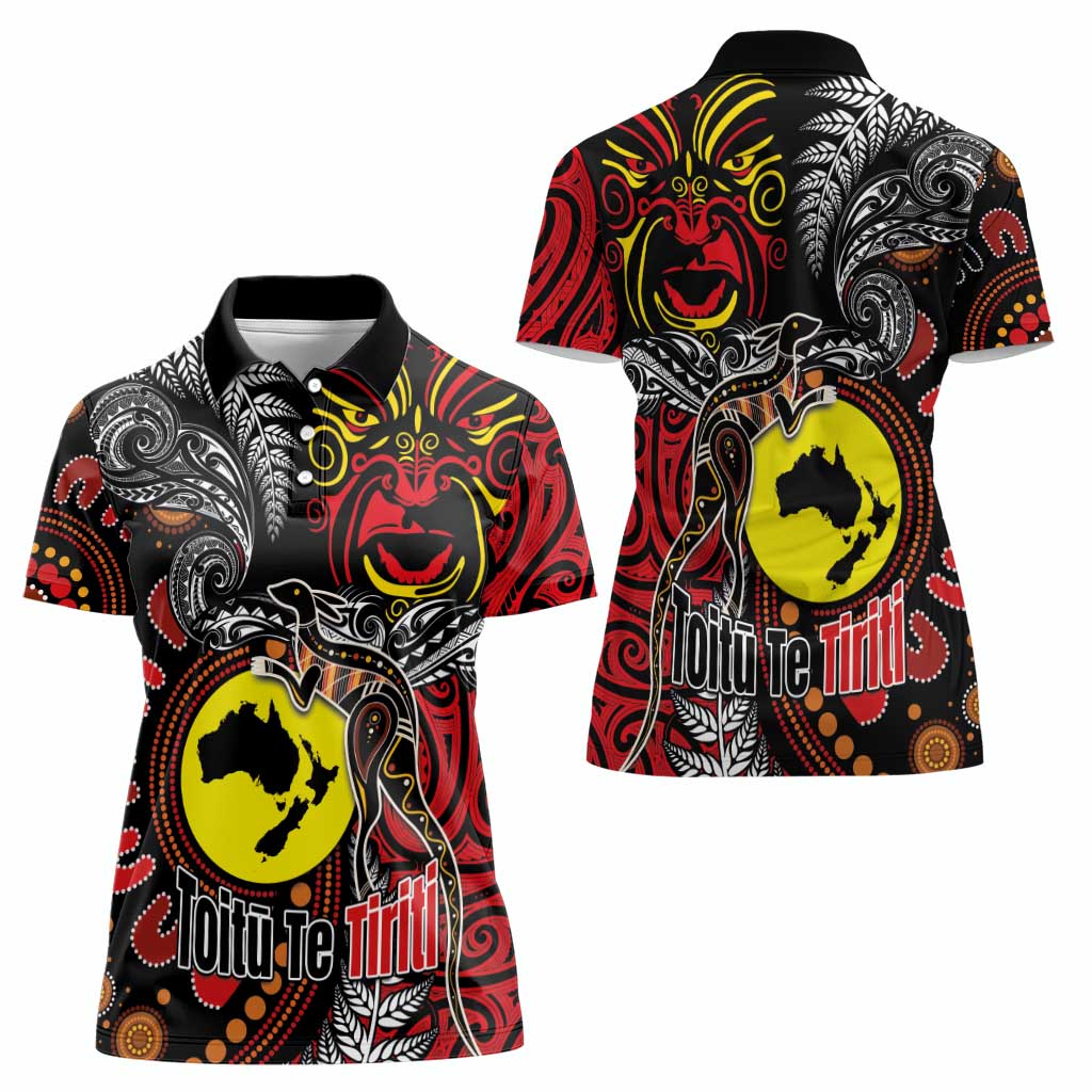 Aotearoa and Australia Toitu Te Tiriti Women Polo Shirt Honour the Treaty - Stand Together Stand Stronger LT03 - Polynesian Pride